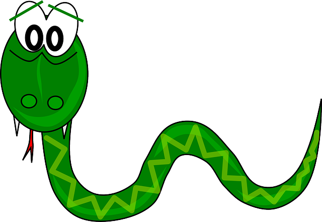 kreslený had